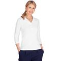 Poloshirt TRIGEMA "TRIGEMA mit Kristallsteinen" Gr. S, weiß Damen Shirts Jersey