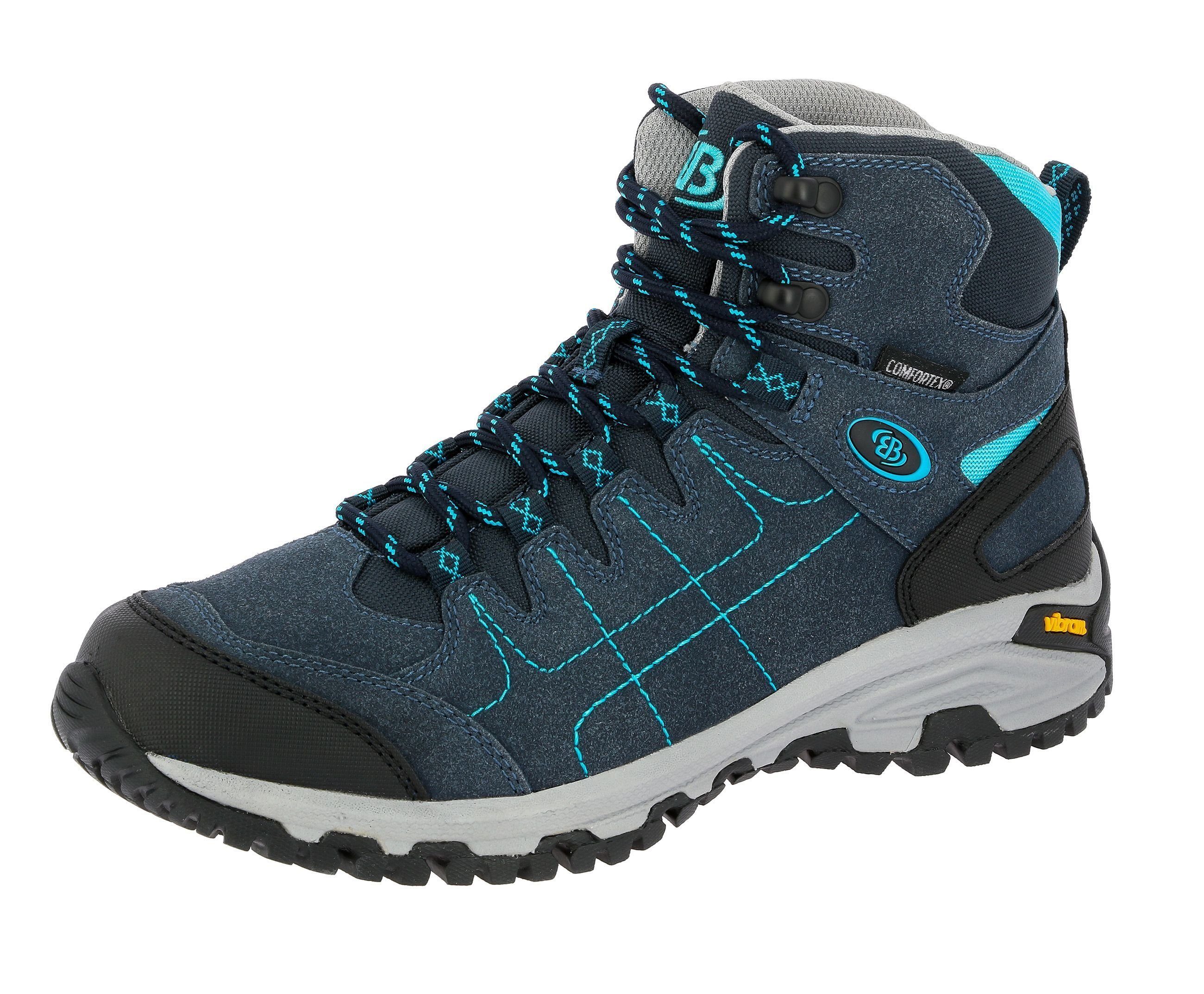 Outdoorschuh BRÜTTING "Outdoorschuh Mount Shasta High", Damen, Gr. 38, blau, Synthetik, Schuhe Outdoorschuh