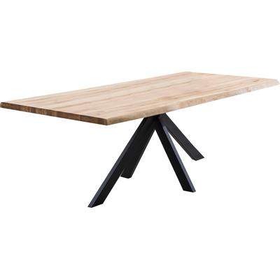 Esstisch HOME AFFAIRE "Tristan", schwarz (natur, schwarz), B:240cm H:77cm T:100cm, Tische, Massivholz Wildeiche mit echter Baumkante Image