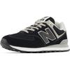Sneaker NEW BALANCE "ML574 Core", Gr. 42,5, schwarz-weiß (schwarz, grau), Leder, Textil, Schuhe Modernsneaker, Topseller