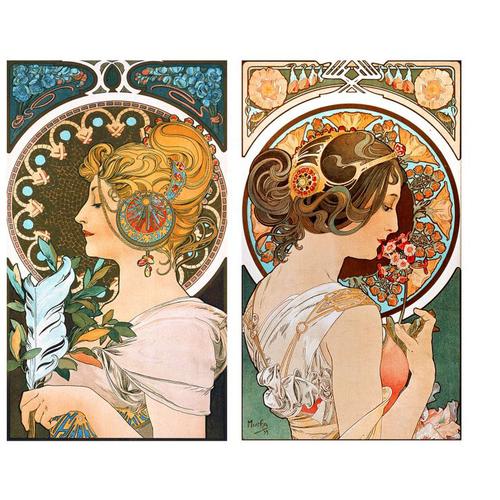 "Herd-Abdeckplatte WALL-ART ""Küche Herdabdeckplatte Art Deco"" Herdabdeckplatten Gr. B/H: 60 cm x 52 cm, 2 tlg., bunt Herdabdeckplatte Küchendekoration Herdabdeckplatten"