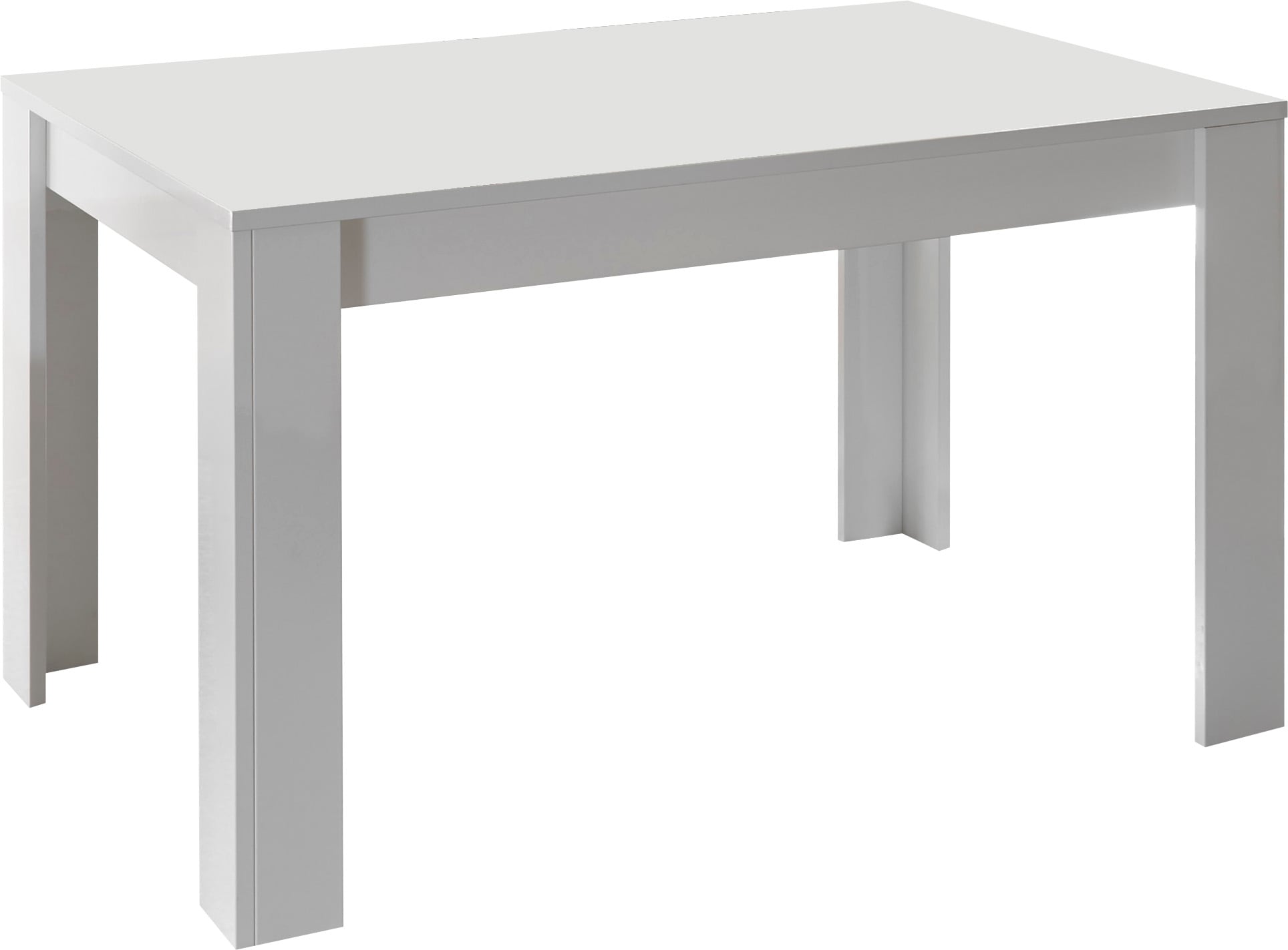 Esstisch INOSIGN "Basic 137x90x79 cm (BxTxH), Esszimmertisch Weiss Hochglanz Lack", weiß (weiß hochglanz lack, weiß hochglanz lack, weiß hochglanz lack), B:137cm H:79cm T:90cm, Tische, moderner rechteckiger Küchentisch, ausziehbar, erweiterbar auf...