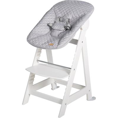 Hochstuhl ROBA "Treppenhochstuhl 2-in-1 Set Style, Born Up" Gr. B/H/T: 45 cm x 80 cm x 54 cm, weiß (silbergrau, weiß) Baby Stühle Treppenhochstuhl Stuhl Hochstuhl Hochstühle