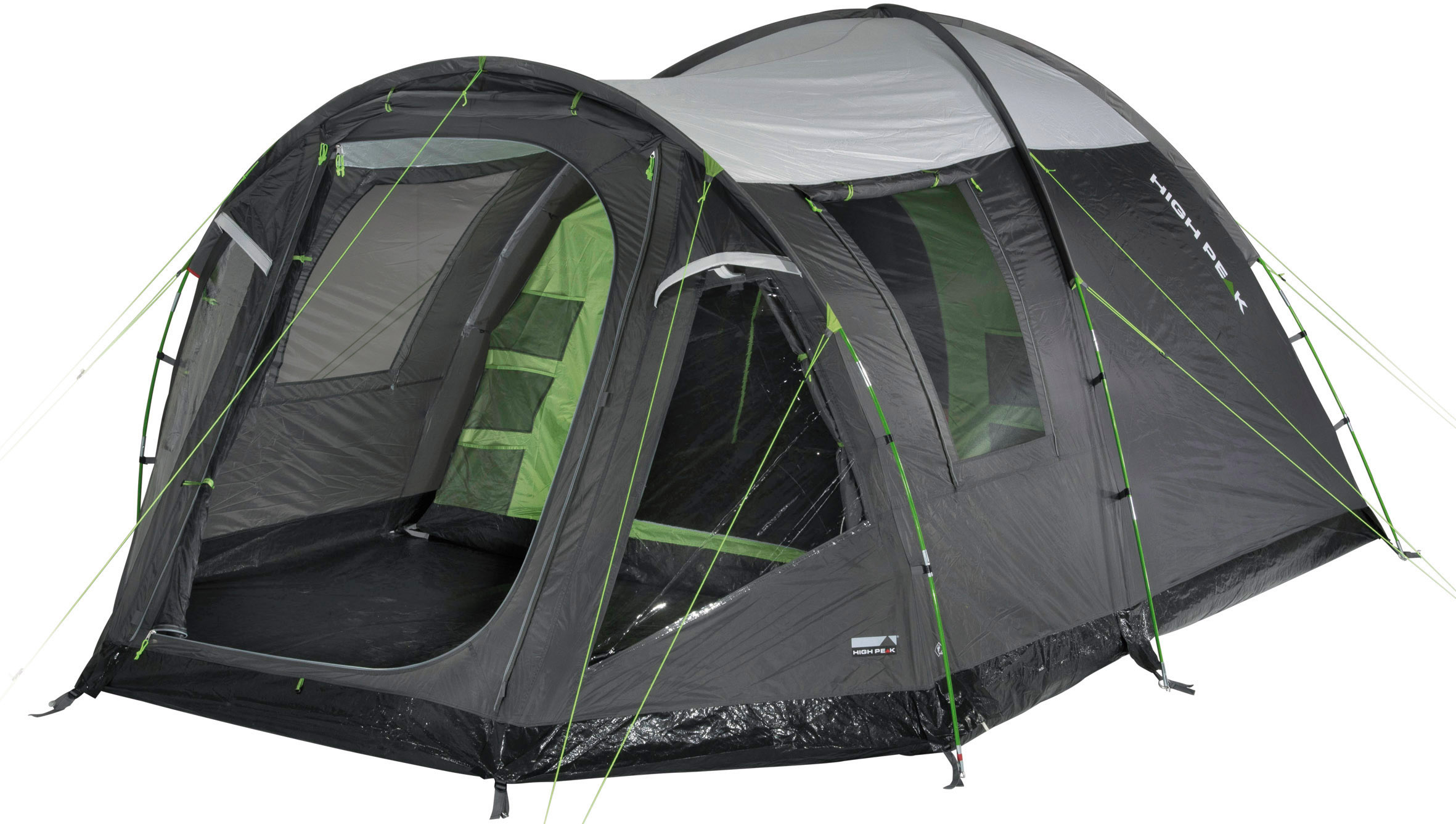 Kuppelzelt HIGH PEAK "Zelt Santiago 5.0", grün (hellgrau, dunkelgrau, grün), Zelte, B/H/L: 300 x 195 x 430, B:300 H:195 L:430 Image