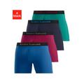 Boxer BRUNO BANANI "Boxershorts für Herren", Herren, Gr. XXL, bunt (blau, rot, marine, grün), Jersey, Obermaterial: 95% Baumwolle, 5% Elasthan, unifarben, Unterhosen, mit längerem Bein und auffälligen Logobund