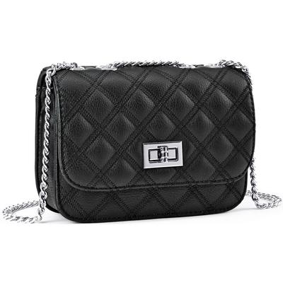 Umhängetasche LASCANA "Minibag", Damen, Gr. B/H/T: 19cm x 14cm x 5cm, schwarz, Lederimitat, unifarben, Taschen, Handtasche, Henkeltasche mit Kettenhenkel, Crossbody Bag VEGAN Image
