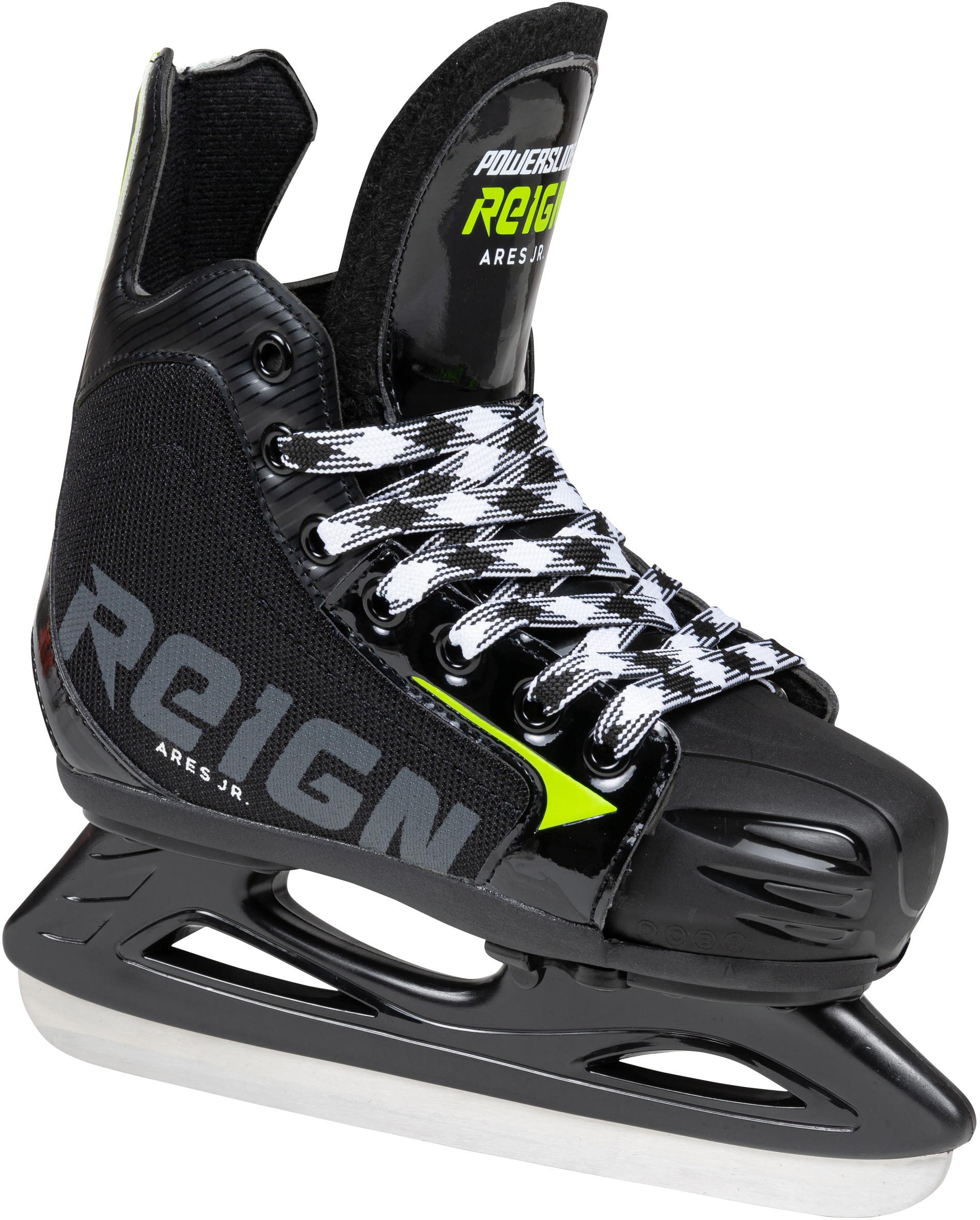 Schlittschuhe REIGN "Ares Jr. adjustable" Gr. 32, grün (grün, schwarz), Inlineskates_Rollschuhe, Kinder, 32/35 (bis 100 kg), Kunstfaser, Vinyl