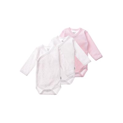 Body LILIPUT, Baby, Gr. 44, EURO-Größen, rosa (weiß, rosa), 100% Baumwolle, bedruckt, kurz, Langarm, Bodies, im praktischen 3er-Pack Image