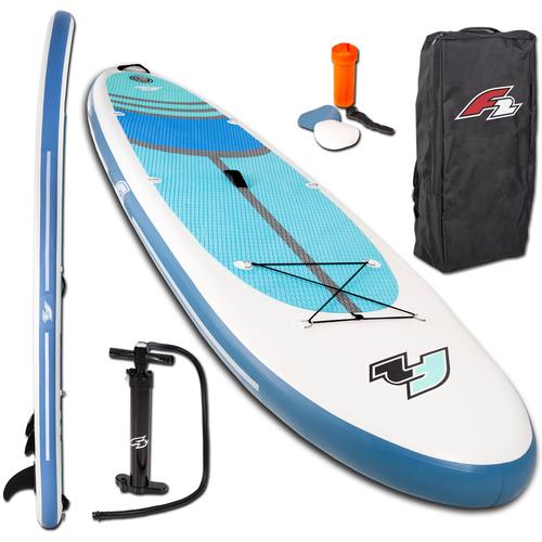 „Inflatable SUP-Board F2 „“F2 Cross 10,5″“ Wassersportboards Gr. 10,5 (320x83x15 cm) 320 cm, blau (blau, weiß) Stand Up Paddle ohne Paddel“