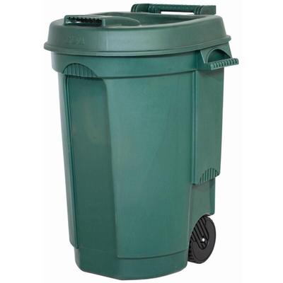 EDA - Fahrbarer Abfallbehälter 110L Farbe: grün, Maße: 55x58x81cm