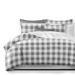Lumberjack Check Gray/White Coverlet and Pillow Sham(s) Set