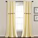 Lush Decor Farmhouse Button Stripe Yarn Dyed Woven Cotton Window Curtain Panel Pair