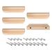 Drawer Pulls, 3.6" 5Pcs Wood Dresser Handles Door Knob for Furniture - Brown