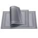 Place Mats 450x300mm 2pcs PVC Table Washable Woven Placemat, Gray