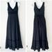 Free People Dresses | Free People Sleeveless V-Neck Lace Insets Tiered Ruffle Gauzy Maxi Dress Black | Color: Black | Size: 4