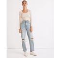 Madewell Jeans | Nwt Madewell The Perfect Vintage Straight Jean In Danby Wash: Knee-Rip Edition | Color: Green | Size: 24