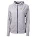 Women's Cutter & Buck Silver Georgia Tech Yellow Jackets Adapt Eco Knit Full-Zip Jacket