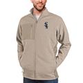 Men's Antigua Oatmeal Chicago White Sox Course Full-Zip Jacket