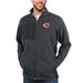 Men's Antigua Heathered Charcoal Cincinnati Reds Course Full-Zip Jacket