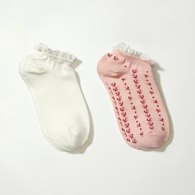 Lucky Brand Garden Lace Trim Ped Sock 2 Pk - Women...