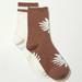 Lucky Brand Bloom Crew Sock 2 Pk - Women's Ladies Accessories Ankle Socks in Dark Brown