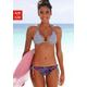Triangel-Bikini-Top VENICE BEACH "Summer" Gr. 36, Cup C/D, bunt (weiß, marine, gestreift) Damen Bikini-Oberteile Ocean Blue mit Doppelträgern