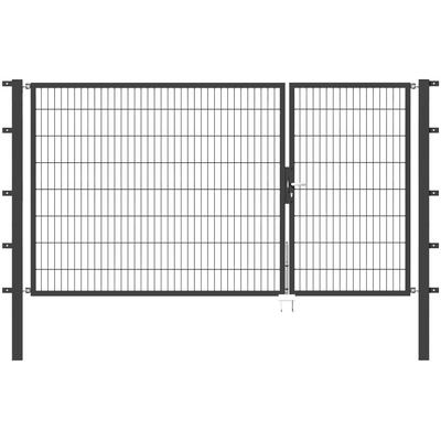 Zaundoppeltür ALBERTS "Flexo", grau (anthrazit), B:300cm H:160cm, Stahl, Tore, 300 cm Breite (100 + 200 cm), in versch. 