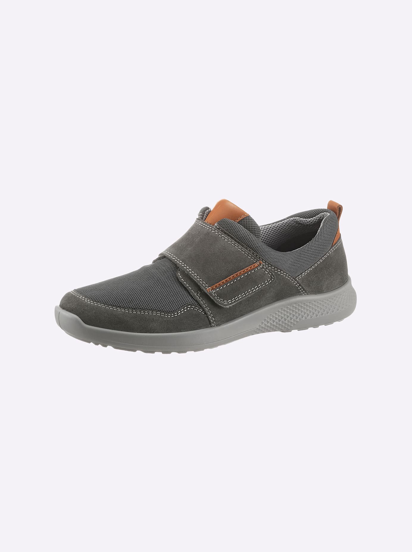 Klettschuh JOMOS, Herren, Gr. 43, grau, Veloursleder, Schuhe Klettschuh