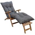 bananair - Sun Lounger Cushion/Mattress for Outdoor Chair | Lounger Mattress/Chair | Outdoor Garden Chair Cushion | Recliner Cushions | Adjustment Band | Made in France (Grey, 195x65x15 cm)