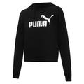 Hoodie PUMA "Essentials Logo Cropped Damen" Gr. L, schwarz (black) Damen Sweatshirts -jacken