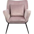 Relaxsessel SALESFEVER Sessel Gr. Samt, Gestell Metall Schwarz pulverbeschichtet, B/H/T: 68 cm x 82 cm x 75 cm, rosa (rose, schwarz) Lesesessel und Relaxsessel