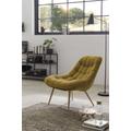 Relaxsessel SALESFEVER Sessel Gr. Samt-Polyester, B/H/T: 76 cm x 85 cm x 85,6 cm, gelb (gelb, holzfarben) Lesesessel und Relaxsessel