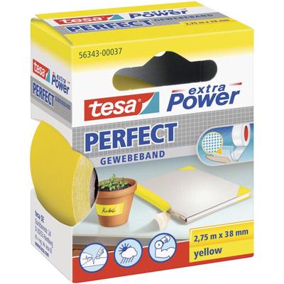 Tesa - perfect 56343-00037-03 Gewebeklebeband ® extra Power Gelb (l x b) 2.75 m x 38 mm 1 St.