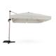 Parasol suspendu structure imitation bois et tissu blanc naturel 3x3m