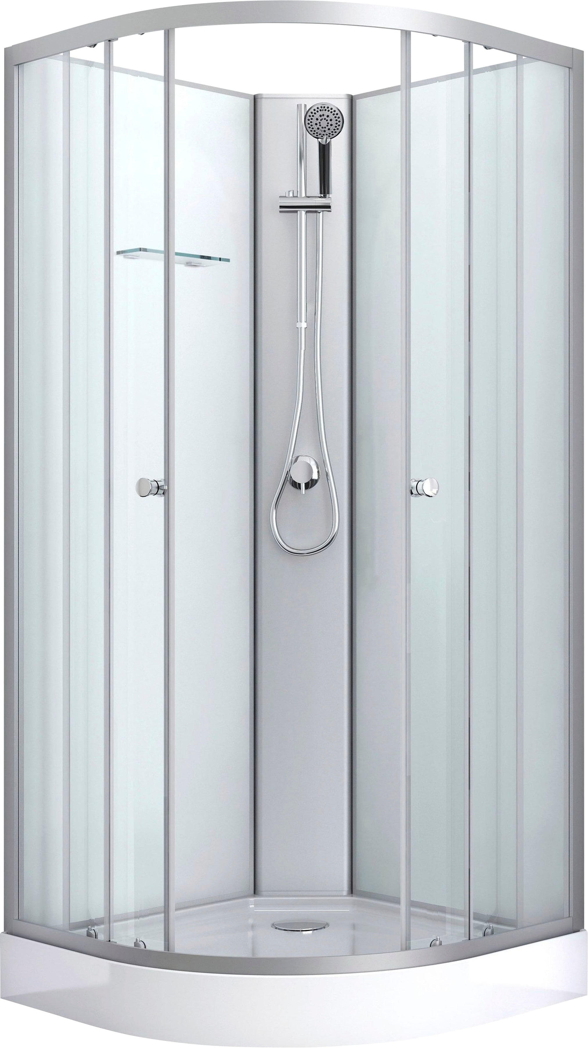 Komplettdusche SANOTECHNIK "IDEA", silber (silberfarben), B:80cm H:203cm T:80cm, Duschkabinen, Viertelkreisdusche