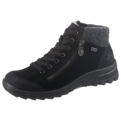 Winterboots RIEKER, Damen, Gr. 36, schwarz, Nubuklederimitat, Veloursleder, Filz, kontrastfarbene Details, sportlich, Sc