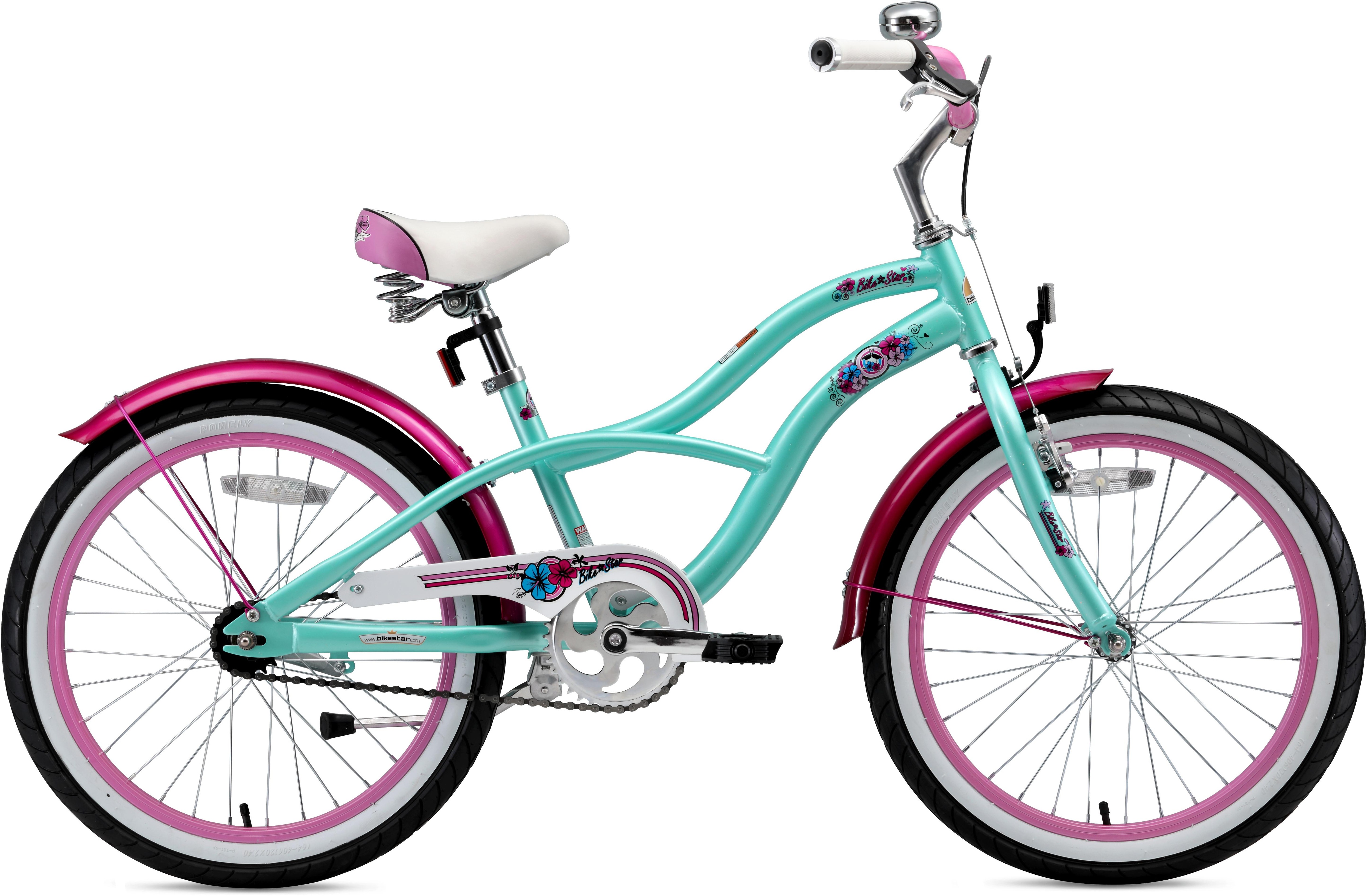 Jugendfahrrad BIKESTAR "Cruiser" Gr. 29, blau (mint), Fahrräder, Kinder, 29cm, 20 Zoll (50,80cm), für Damen Image