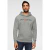Kapuzensweatshirt JACK & JONES "Logo Hoodie Oldschool", Herren, Gr. S, grau (light grau melange), angeraute Sweatware, Obermaterial: 68% Baumwolle, 28% Polyester, 4% Viskose, bedruckt, meliert, casual, normal normal, Rundhals, Langarm Rippbündchen,...