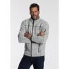 Strickfleecejacke MAN'S WORLD, Herren, Gr. M (48/50), grau (hellgrau meliert), Obermaterial: 100% Polyester, casual, normal, Langarm, Jacken, für die Übergangszeit, mit Reißverschlusstaschen, mit Stehkragen