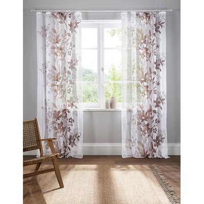 Gardine HOME AFFAIRE "Ina" Gr. 3, braun, B:144cm H:225cm, Voile, Polyester, Gardinen, transparent, 2-er Set, einseitig bedruckt, Voile Image