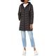 Tommy Hilfiger Damen Mittellange Pufferjacke – Daunenjacke mit Kapuze und Kordelzug-Verpackungsbeutel Daunenmantel, Schwarz, XL