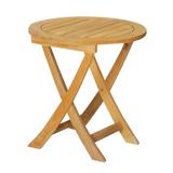 Perryn Round Teak Outdoor Side Folding Table - 18.9 x 19.7 x 18.9