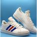 Adidas Shoes | Adidas Men's Grand Court Base - White/Blue/Activered - Fashion Sneakers - Sz: 8 | Color: White | Size: 41 1/3