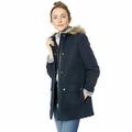 J. Crew Jackets & Coats | J.Crew Navy Blue Wool Blend Faux Fur Coat Hooded Full Zip Parka Jacket Womens 2 | Color: Blue | Size: 2