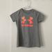 Under Armour Shirts & Tops | Girl’s Under Armour Youth Md Medium Short Sleeve Heat Gear | Color: Gray/Orange | Size: Mg