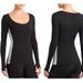 Athleta Tops | Athleta X Derek Lam 10 C Long Sleeve Top Black White Fitted Scoop Neck Xs | Color: Black/White | Size: Xs