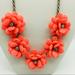 J. Crew Jewelry | J. Crew Coral Orange Flower Rhinestone Statement Fashion Necklace J70 | Color: Gold/Orange | Size: Os