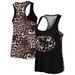 Women's Majestic Threads Black San Francisco 49ers Leopard Racerback Tank Top