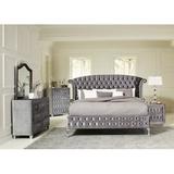 CDecor Home Furnishings Audrey 5-Piece Upholstered Bedroom Set Upholstered, Wood in Gray | 66.25 H x 87 W x 88.5 D in | Wayfair 204878Q-S5