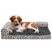FurHaven Southwest Kilim Deluxe Chaise Lounge Orthopedic Sofa-Style Pet Bed Memory Foam in Gray | 6.25 H x 30 W x 20 D in | Wayfair 64336267